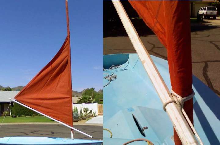 reefing a mutton sprit sail