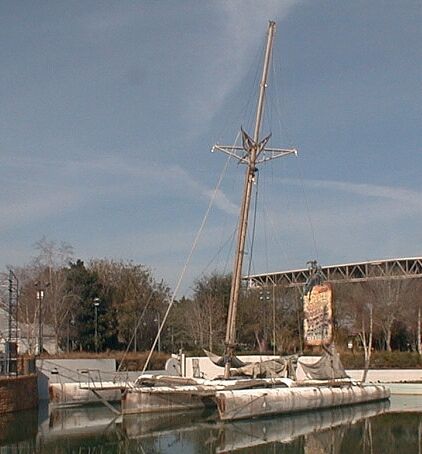 Trimaran Sailboat from the movie Waterworld